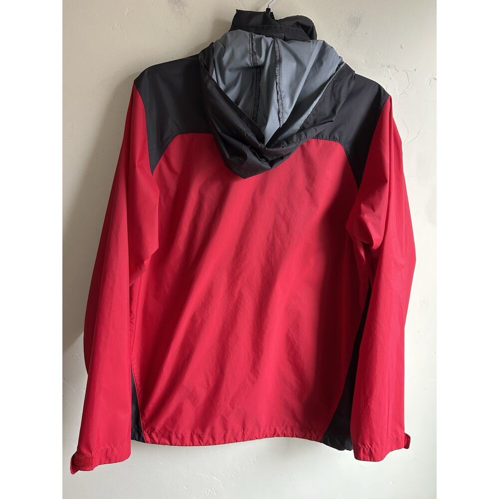 Columbia Windbreaker Jacket Mens S Red Gray Hooded Lightweight Rain Coat - Picture 3 of 12